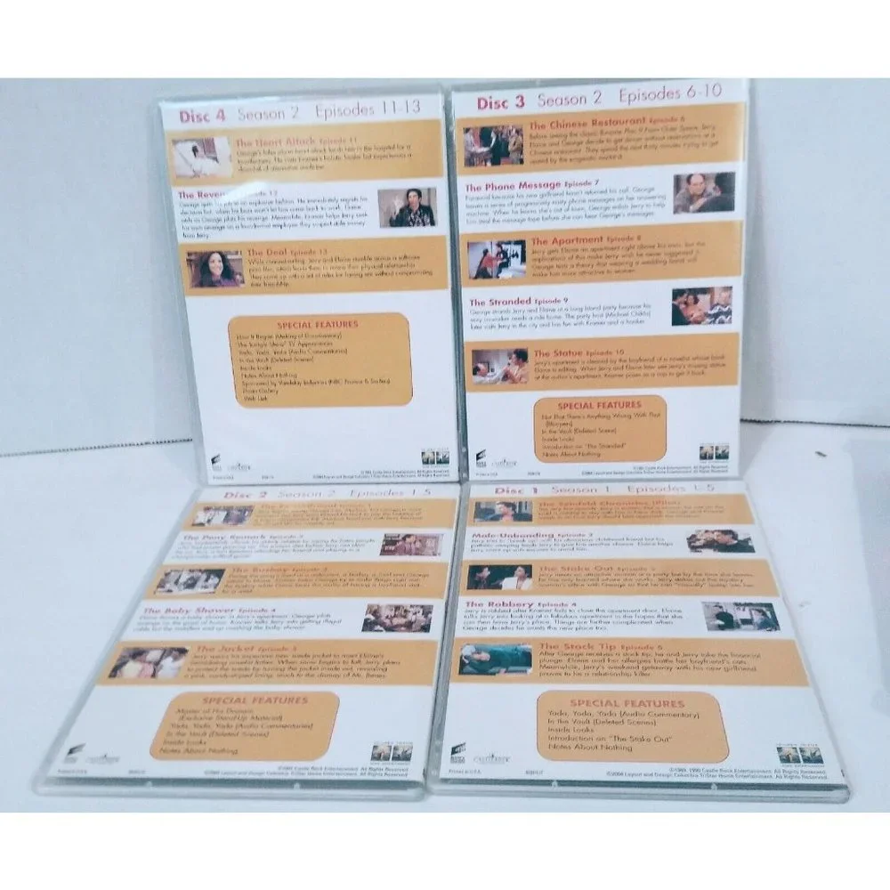 Seinfeld - Seasons 1 & 2 (DVD, 2004, 4-Disc‎ Set) Tested & Works Great!